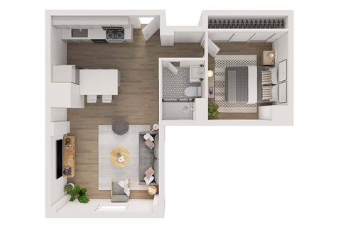 1 BR. Partial View at The Nest at Lincoln Park West, Illinois, 60614